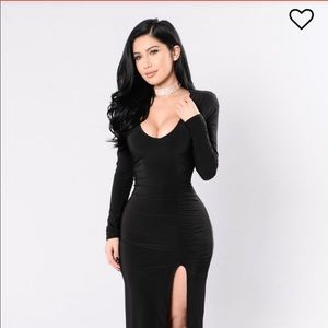 Floor length black dress